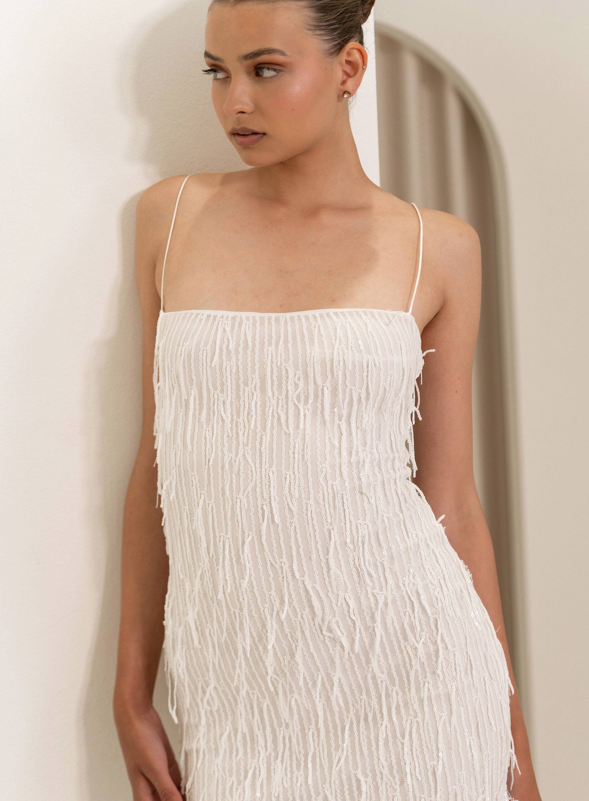 ΦΟΡΕΜΑ MIDI SEQUIN ΛΕΥΚΟ 24710