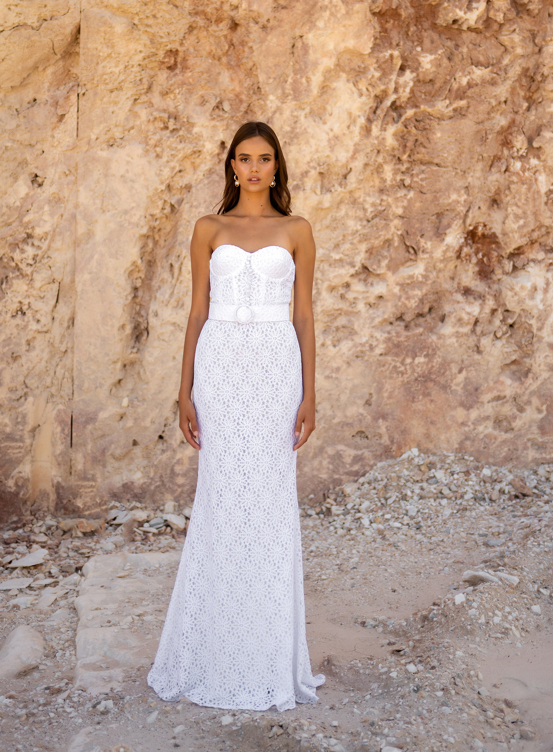 ΦΟΡΕΜΑ MAXI STRAPLESS LACE ΛΕΥΚΟ 23487