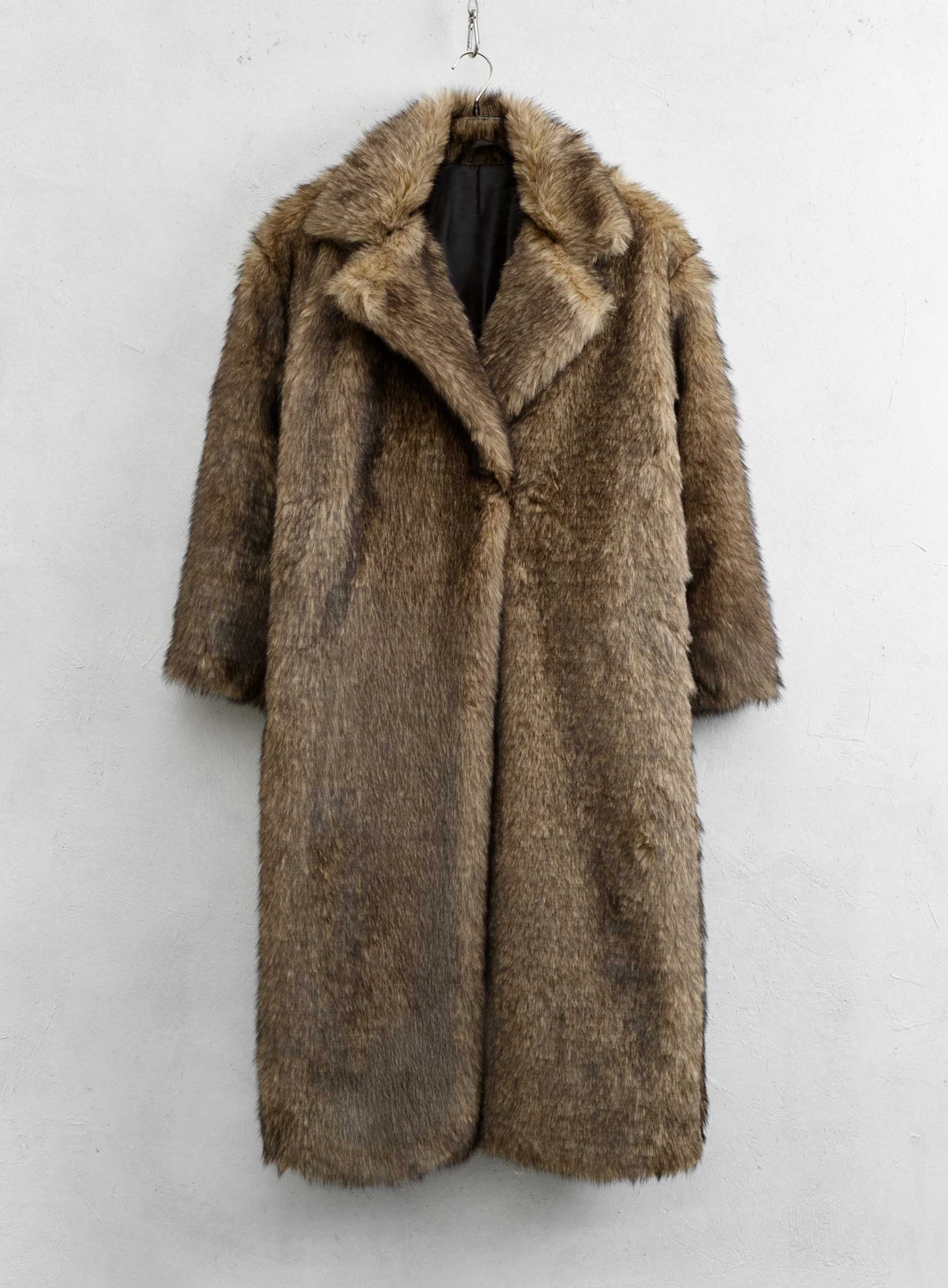 FAUX FUR LONG COAT CAMEL 26105