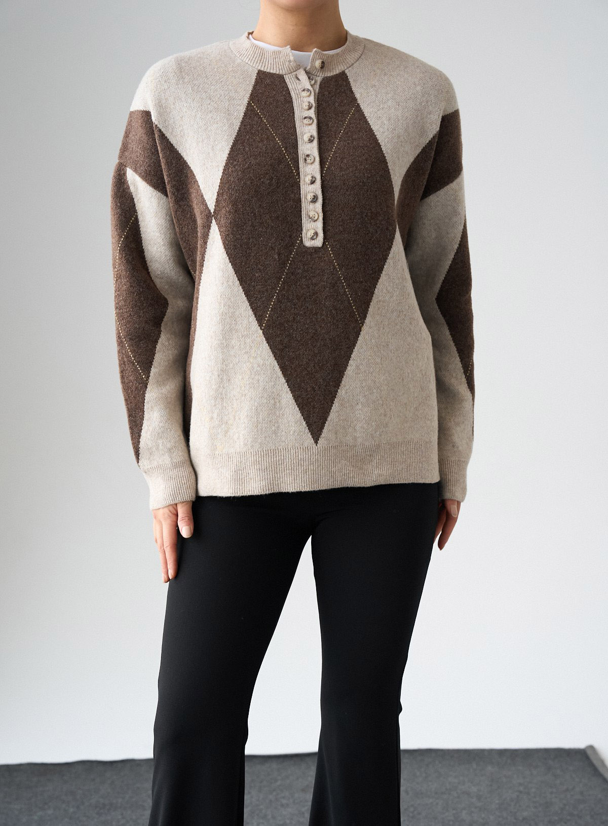 PULLOVER KNITTED 2COLORED BEIGE 26128
