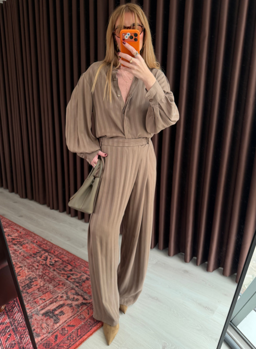 SET CROPPED SHIRT WITH PANTS MOCHA 26146