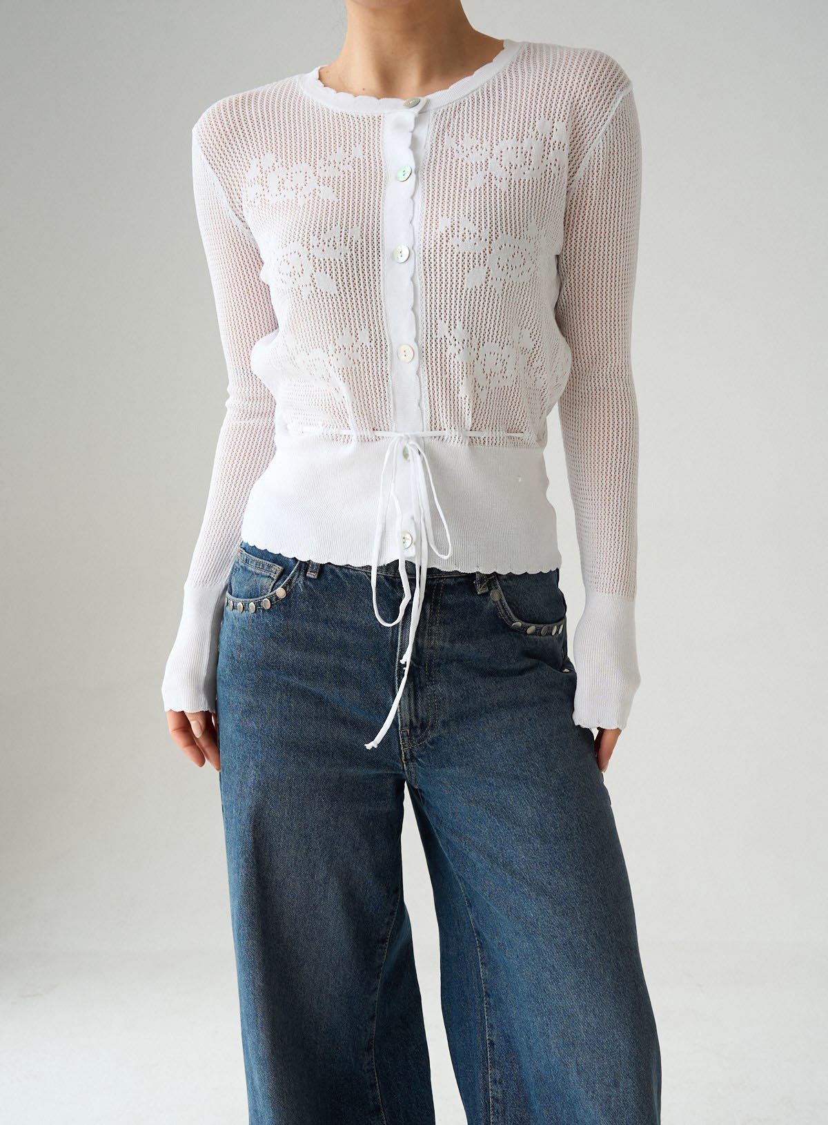 CARDIGAN KNITTED CREAM 26147