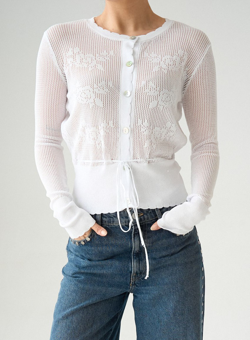CARDIGAN KNITTED CREAM 26147
