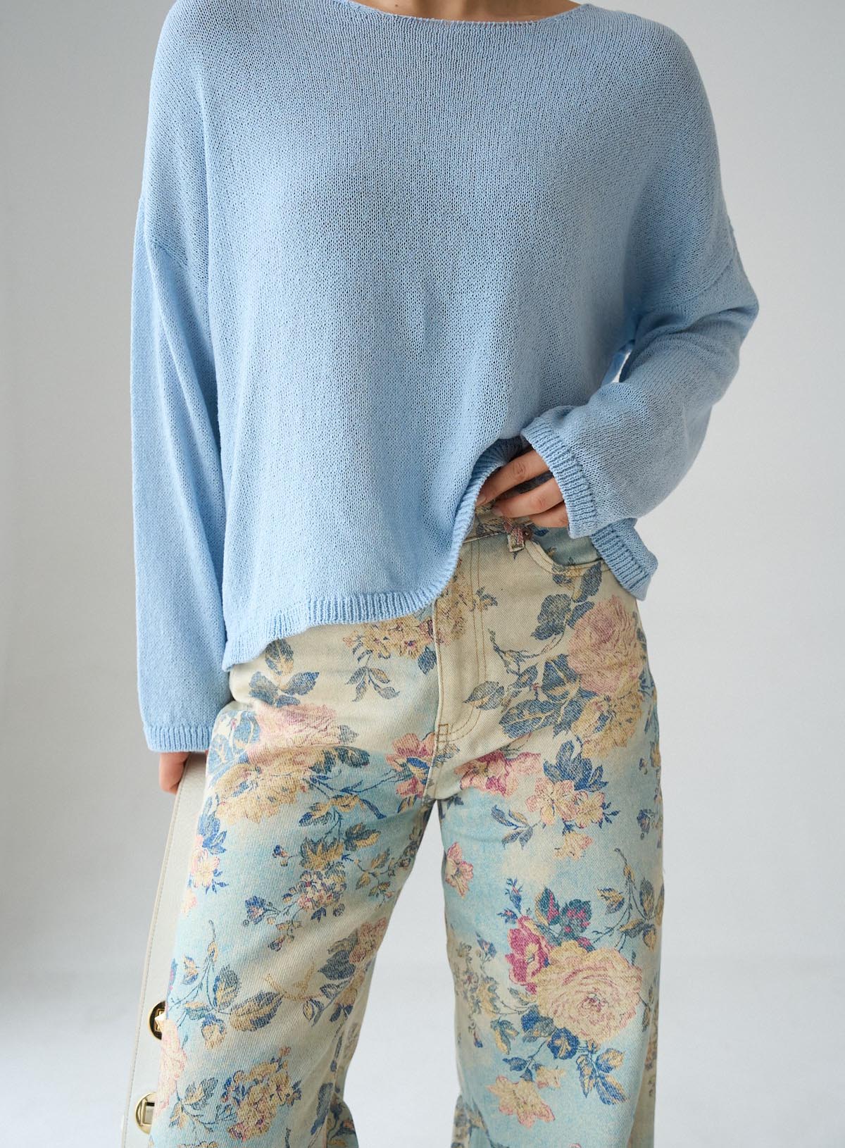 JEANS  FLORAL LIGHT BLUE 26221