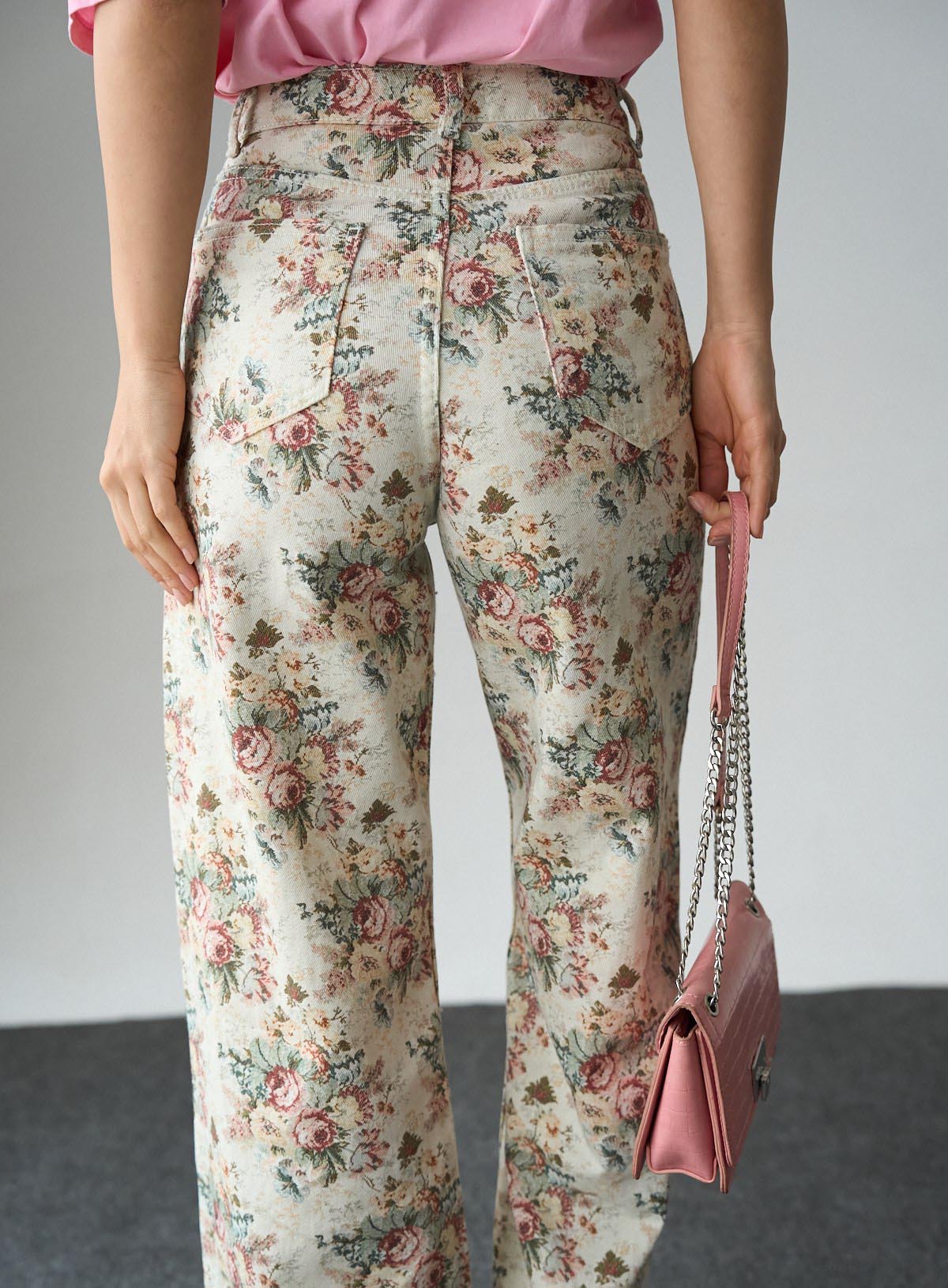 JEANS  FLORAL CREAM 26221