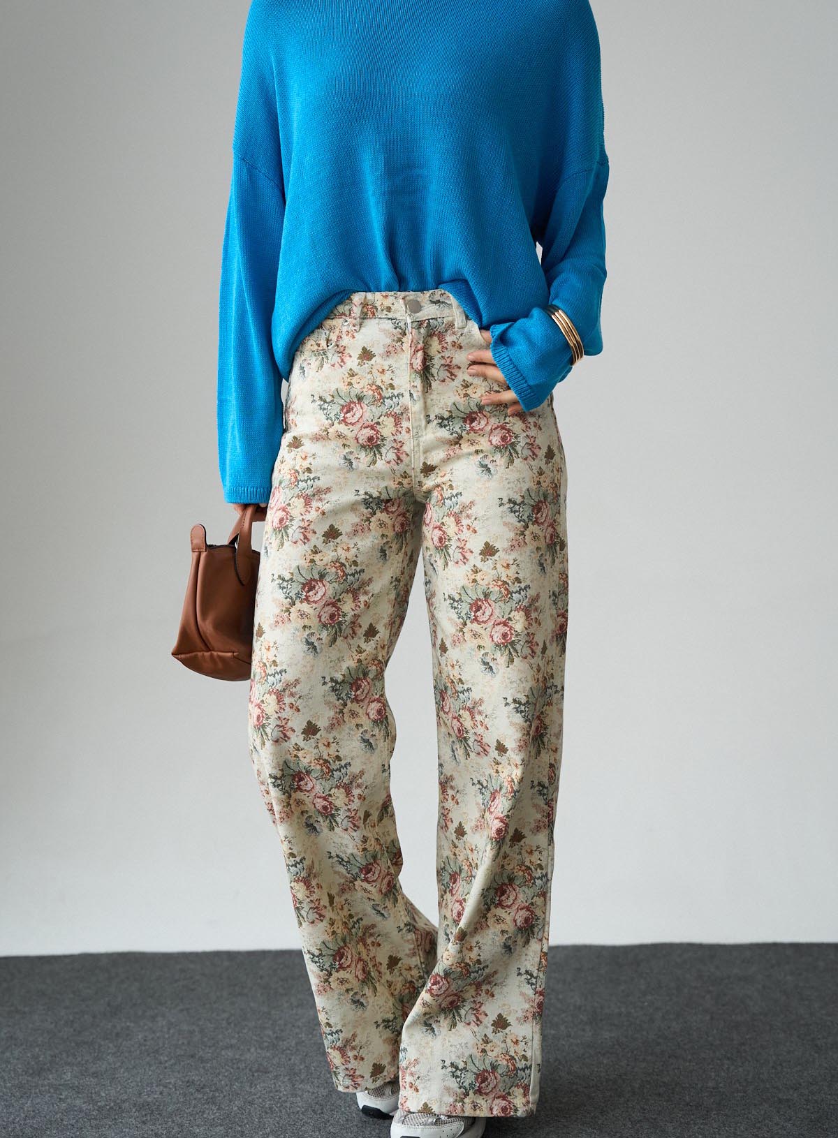 JEANS  FLORAL CREAM 26221