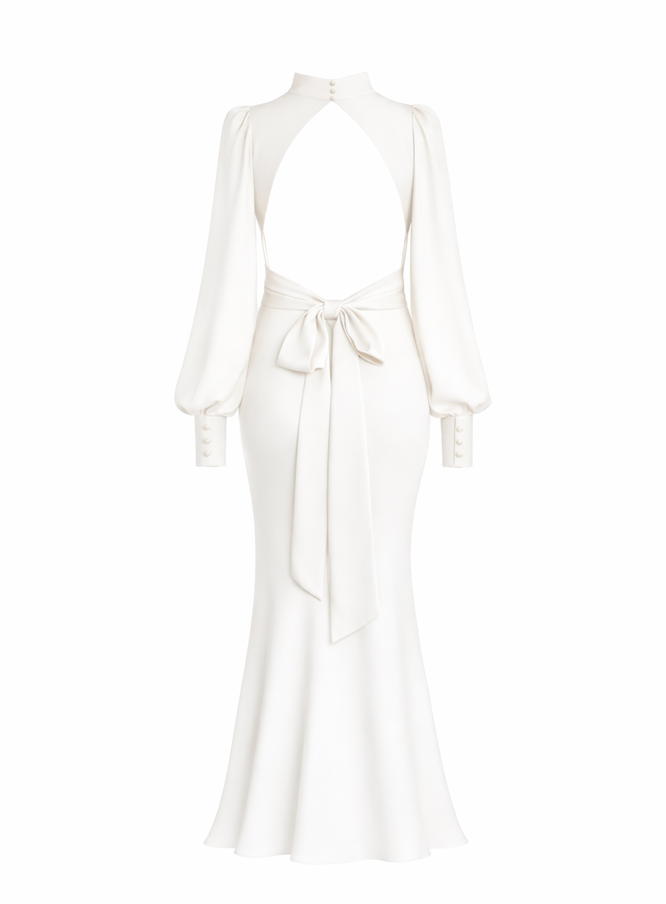 DRESS BACKLESS BALLOON WHITE 26419