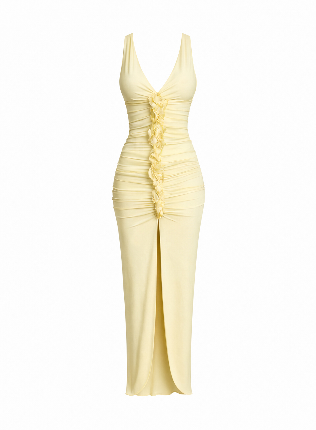 ΦΟΡΕΜΑ MAXI ΜΕ ΣΟΥΡΕΣ ΚΑΙ FLORAL ΒΟΛΑΝ BANANA 26439