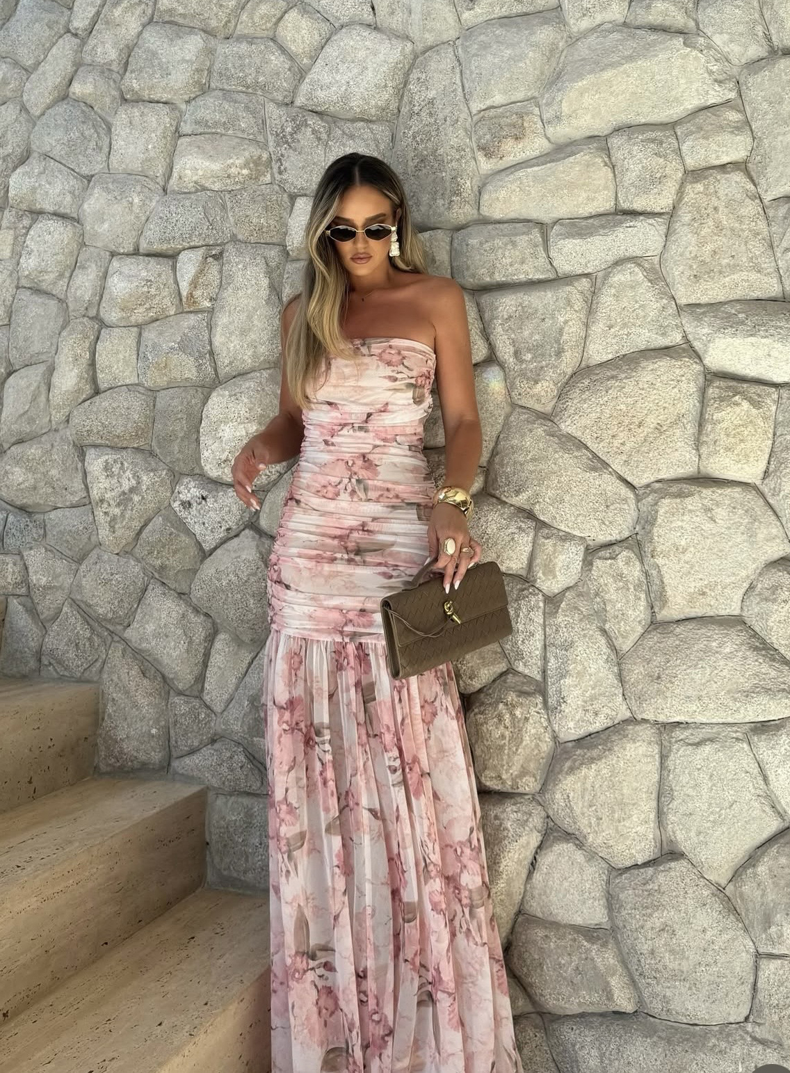 ΦΟΡΕΜΑ MAXI STRAPLESS FLORAL 26456