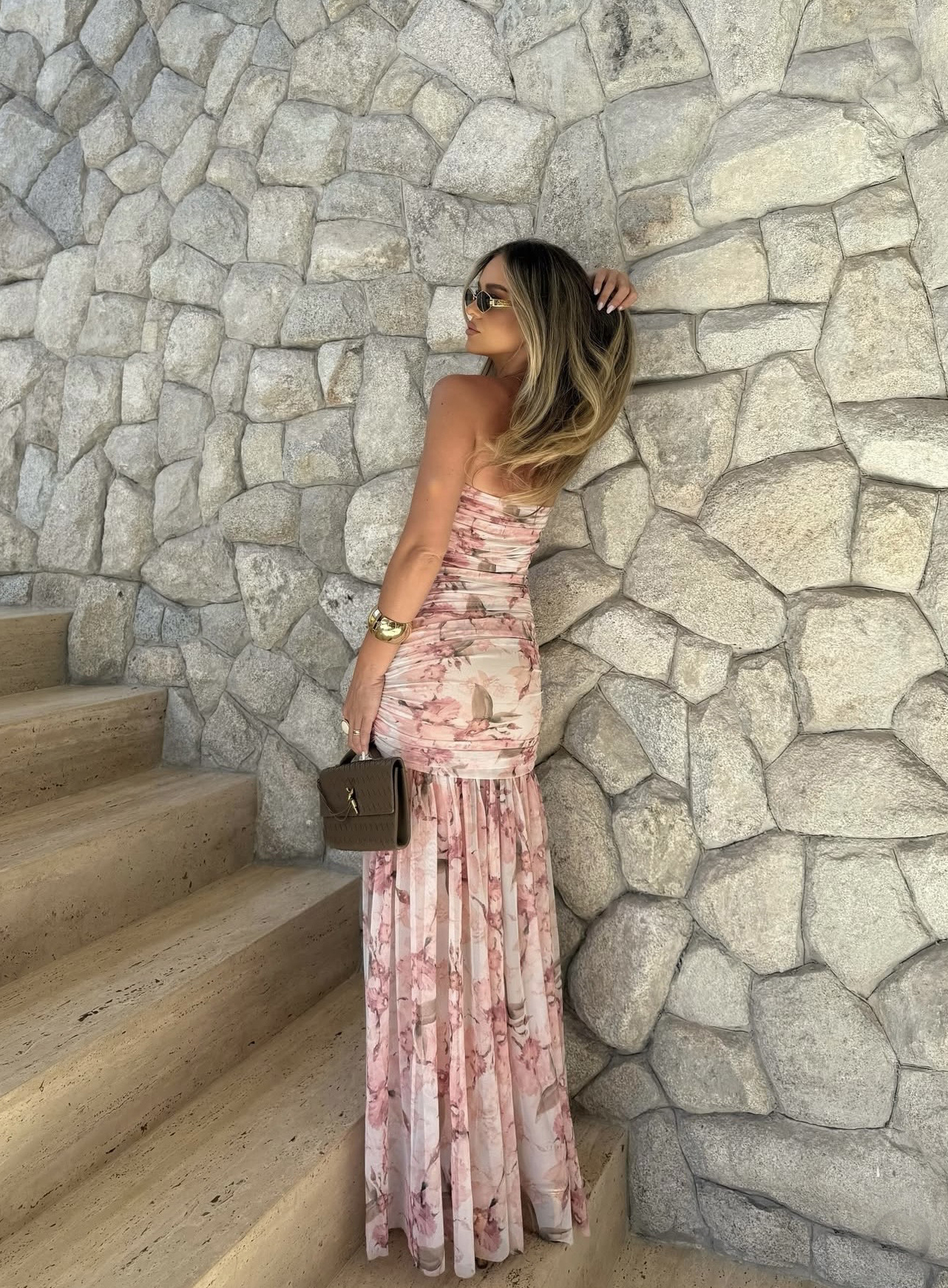 ΦΟΡΕΜΑ MAXI STRAPLESS FLORAL 26456