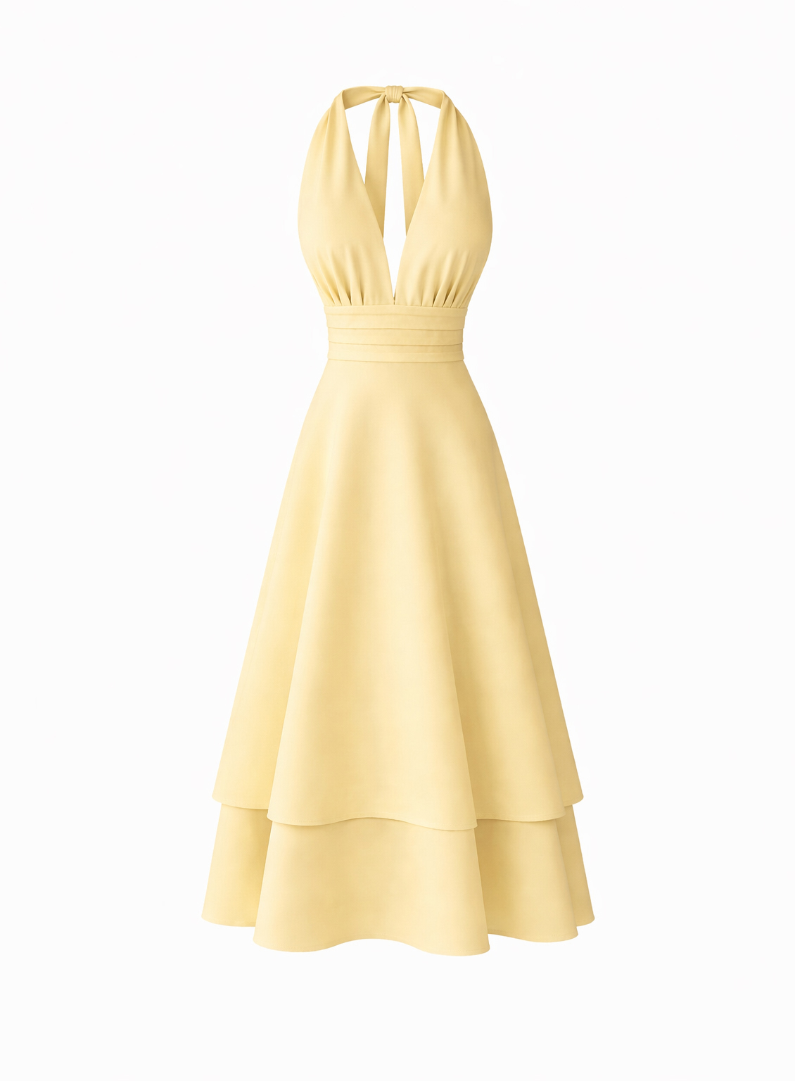 ΦΟΡΕΜΑ MIDI HALTER LAYERED BANANA 26463