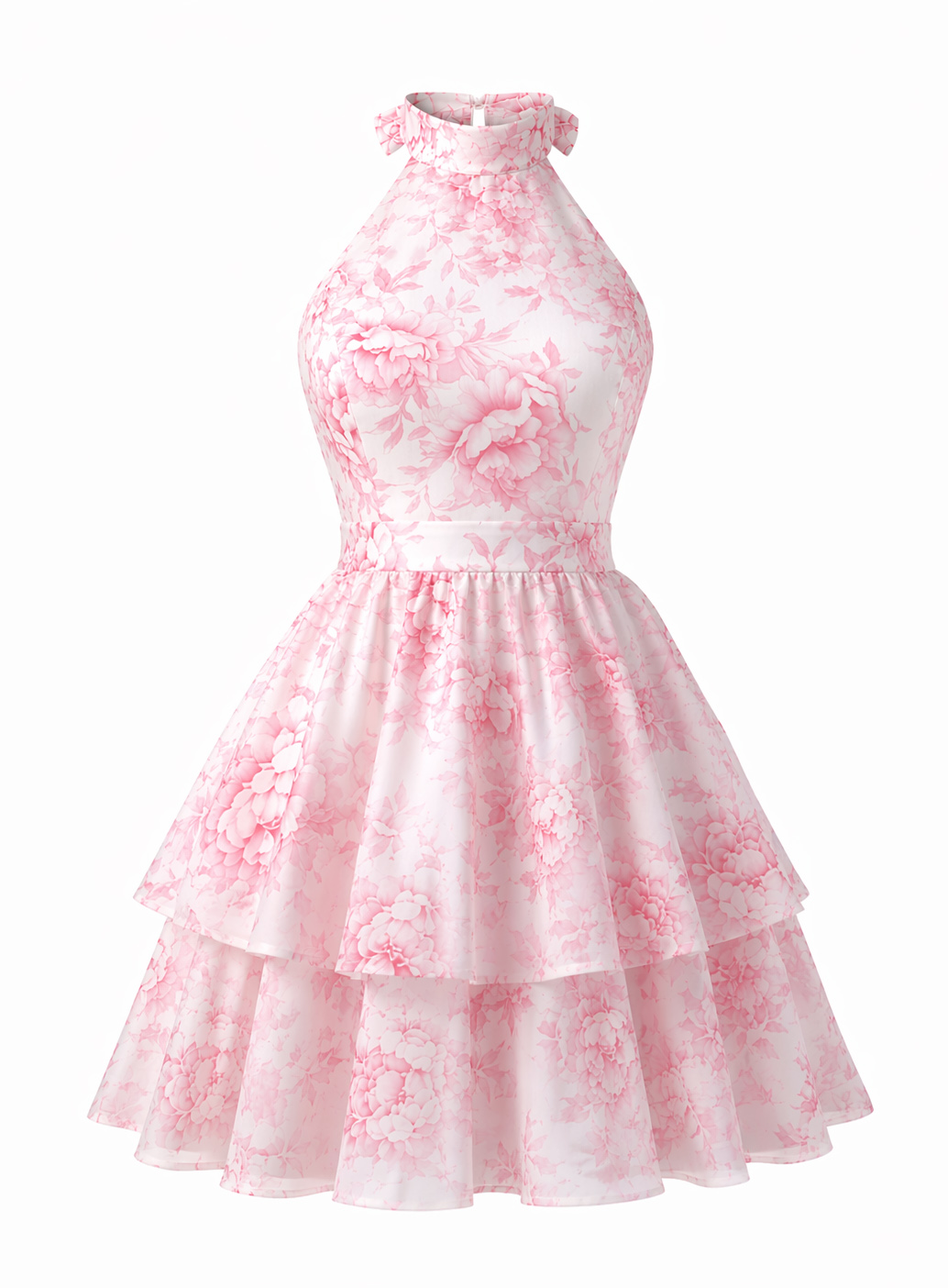ΦΟΡΕΜΑ MINI HALTER FLORAL ΡΟΖ 26466