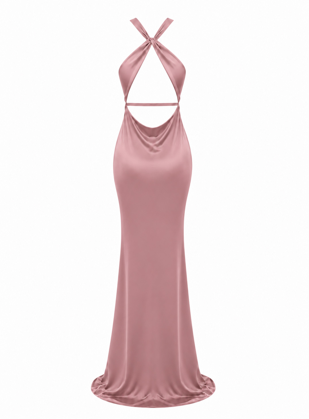 DRESS MAXI BACKLESS FIRE DUSTY ROSE 26470