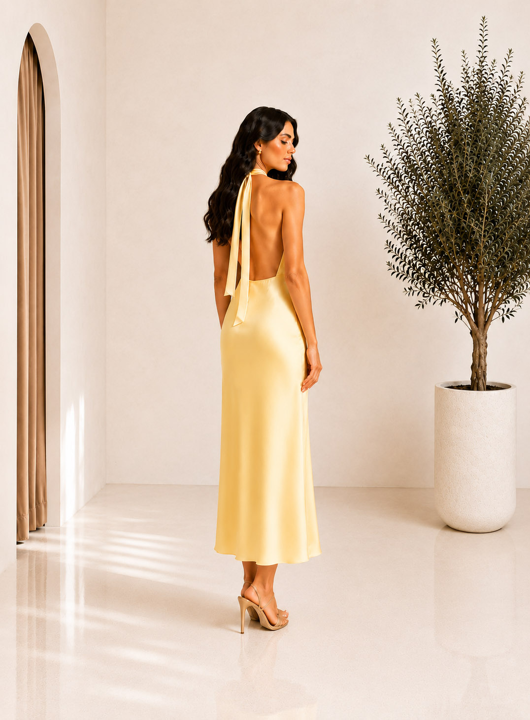 DRESS MIDI HALTER BACKLESS 26472