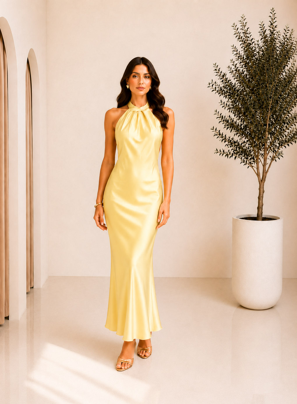 DRESS MIDI HALTER BACKLESS 26472