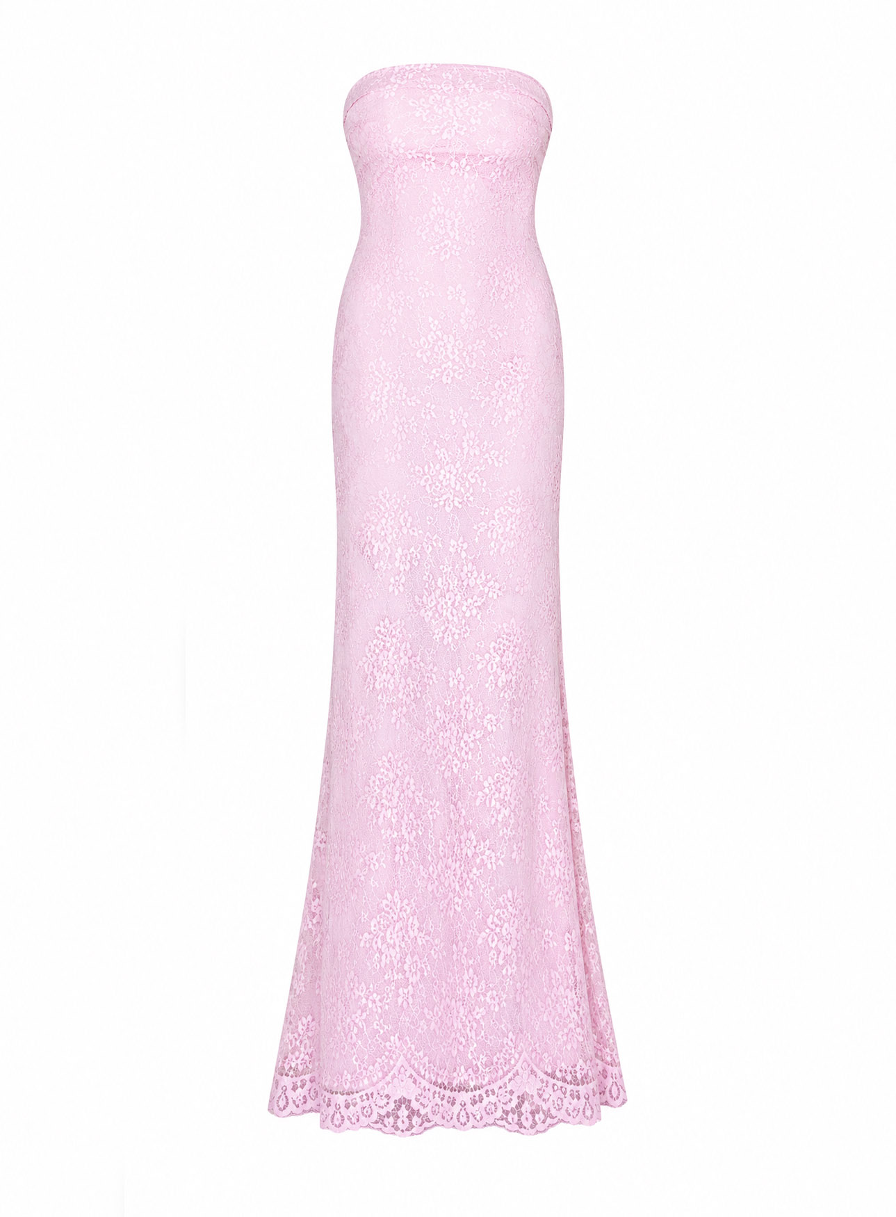 ΦΟΡΕΜΑ MAXI STRAPLESS LACE ΡΟΖ 26473