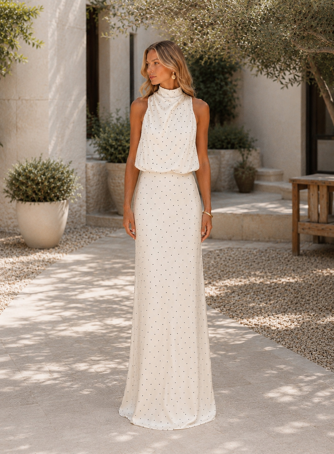 DRESS MAXI POLKA DOTS 26474