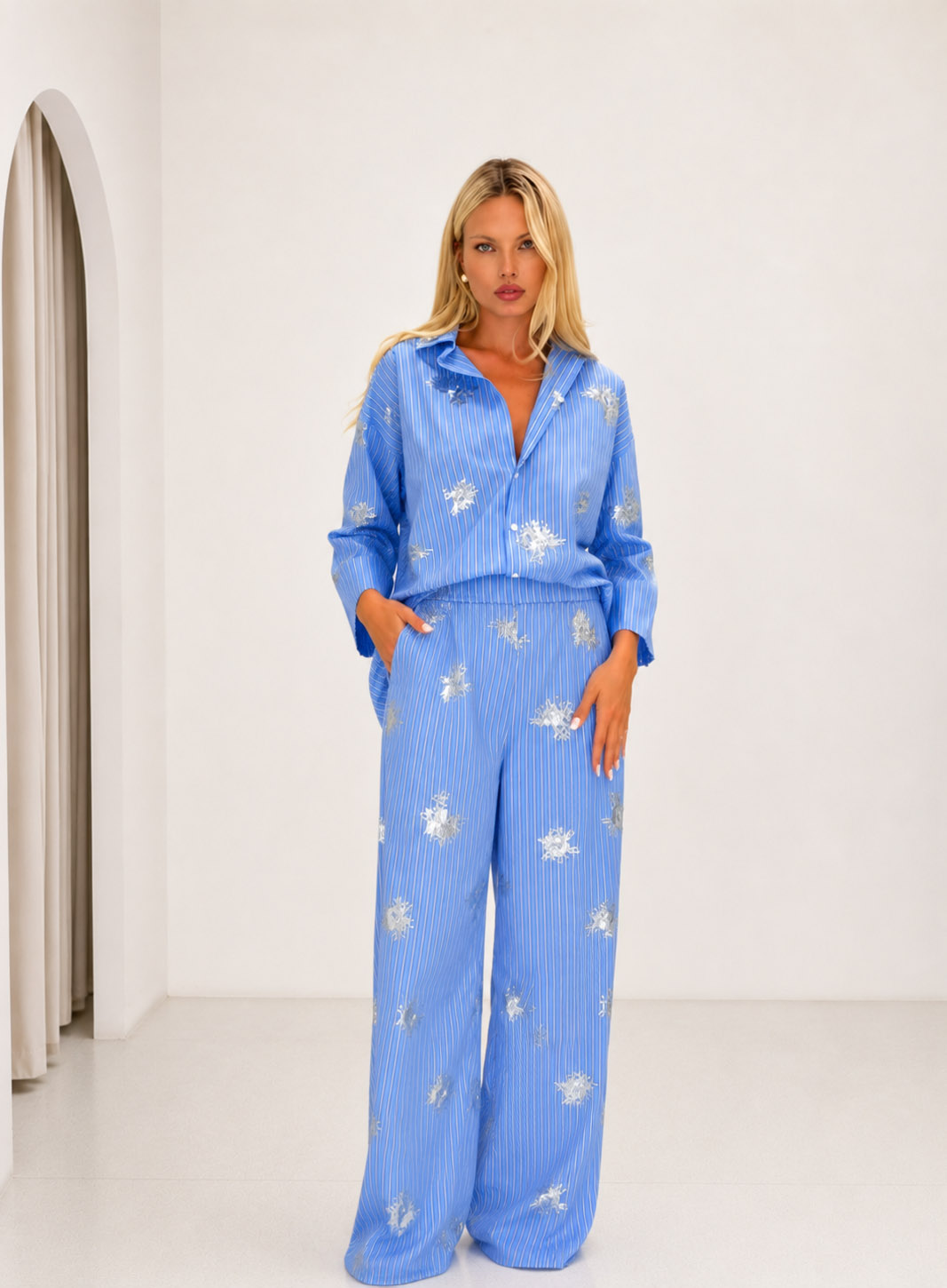 SET SHIRT WITH PANTS SEQUIN 26616