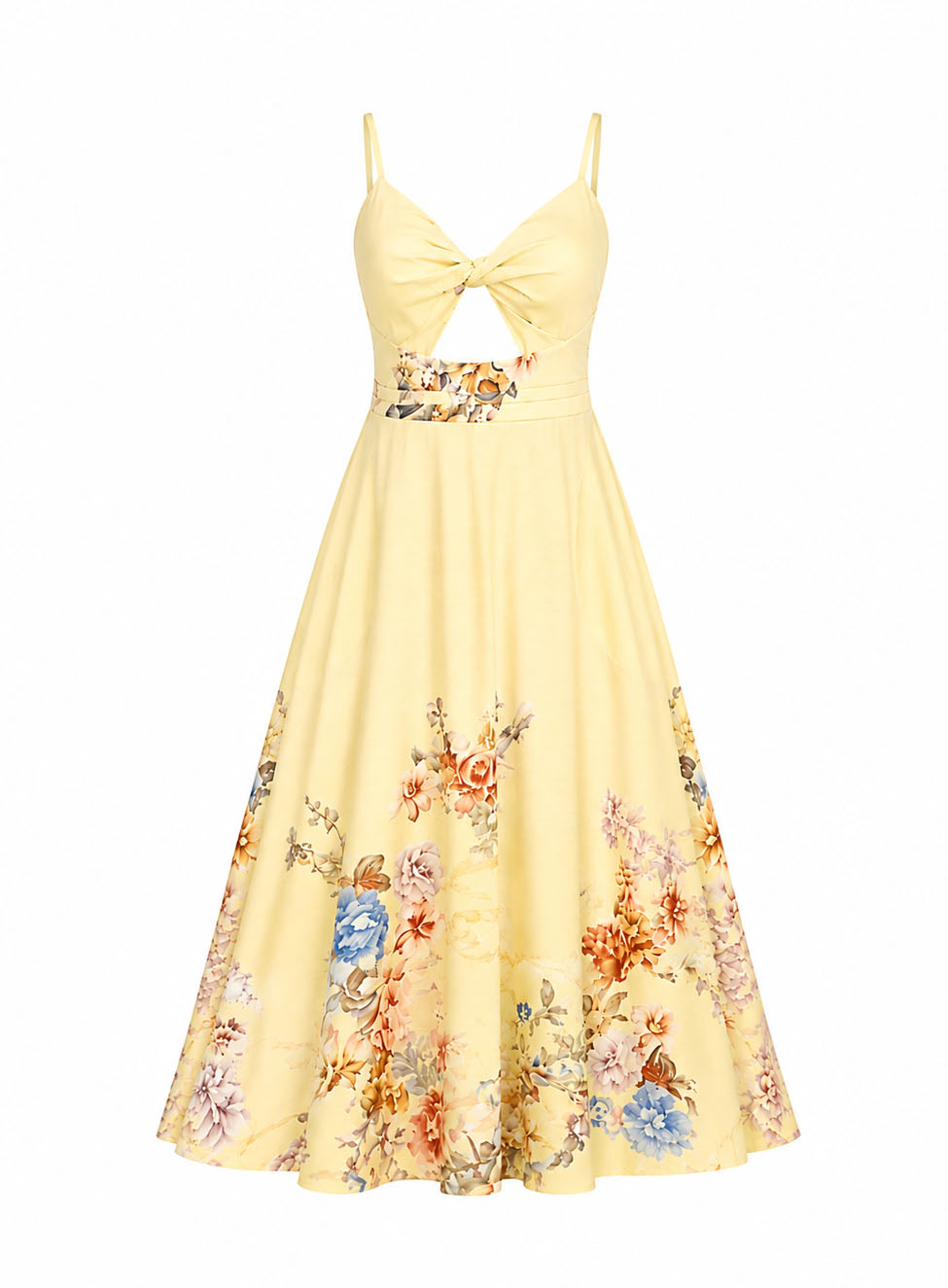 ΦΟΡΕΜΑ MIDI KNOT FLORAL BANANA 26705